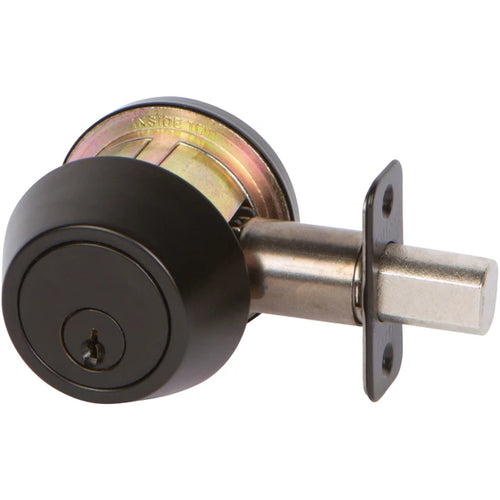 Delaney Hardware Callan Single Cylinder Deadbolt, View Pack, Black (US19)