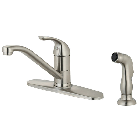 Compass Manufacturing 191-6575 Noble Single Handle Kitchen Faucet (Brushed Nickel Finish)