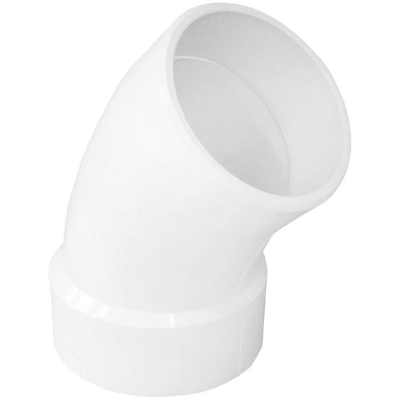 Charlotte Pipe 4 In. 45D DWV PVC Street Elbow