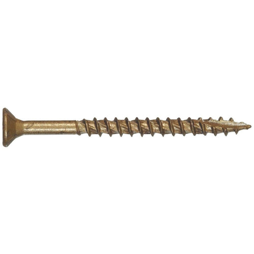 Hillman Power Pro #9 x 2-1/2 In. Bronze Ceramic Flat Head Star Exterior Wood Screw (2500 Ct., 1/4 Keg)